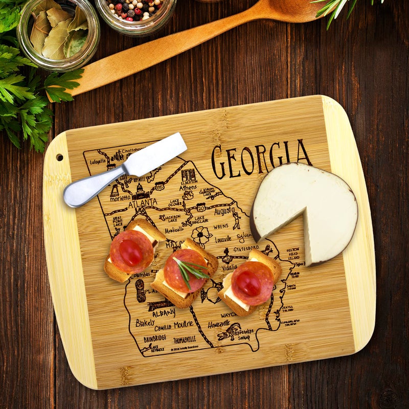 Totally Bamboo A Slice of Life Georgia State Serving and Cutting Board, 11" x 8.75" - Image 2